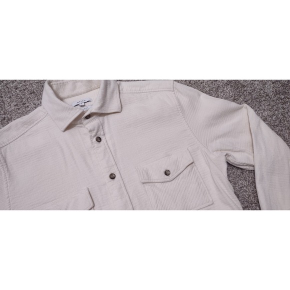 Reiss Shirt Mens Small (S) Regular Fit Textured Flannel Double Flap Pocket - Picture 5 of 16